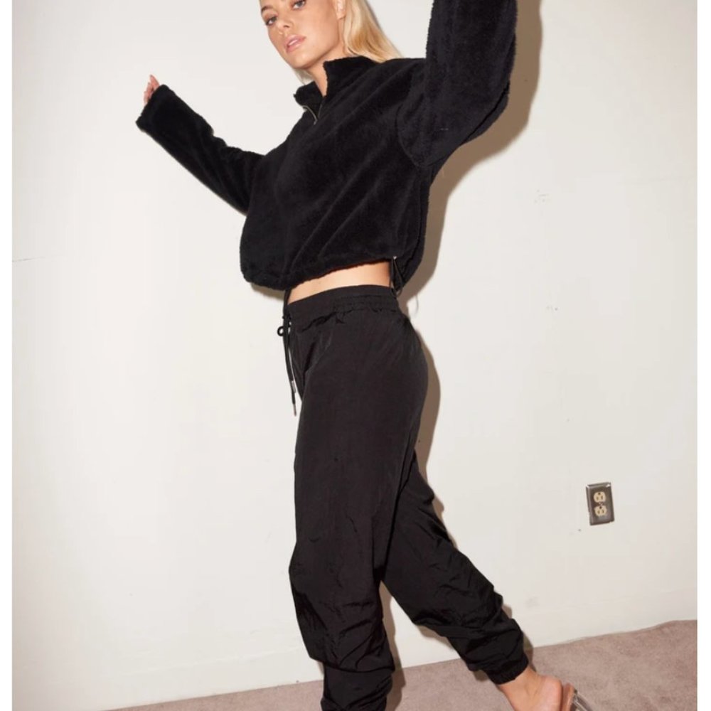 LNA Nylon Tracksuit Pant in Black (S) NWT